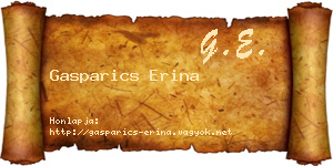 Gasparics Erina névjegykártya